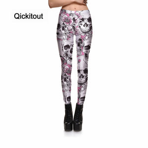 Qickitout Leggings skull&Peach