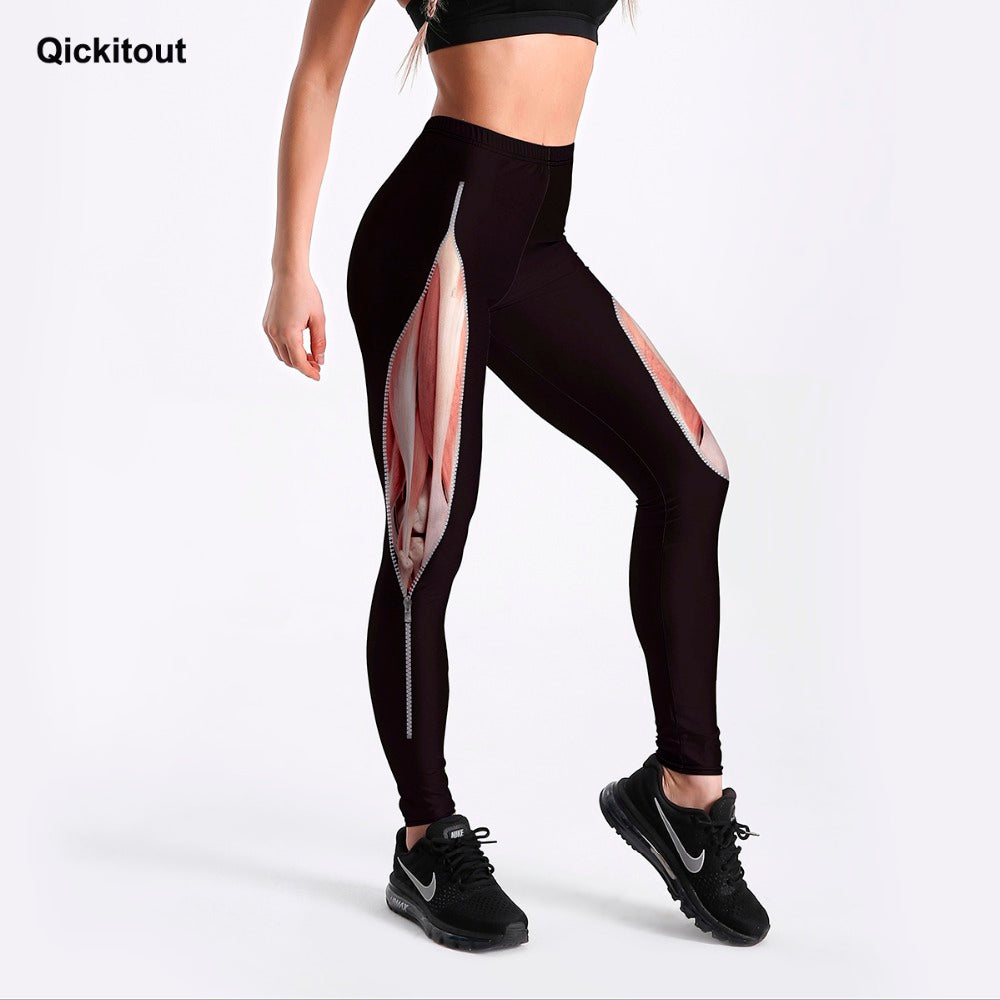 Qickitout Muscles With Zipper Printed