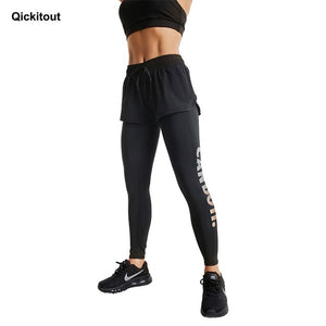 Qickitout New Casual Sporting Workout Skinny Black